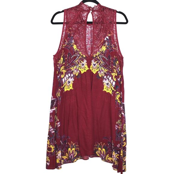 Free People Maroon High-Neck Dress Size Medium - Picture 3 of 3